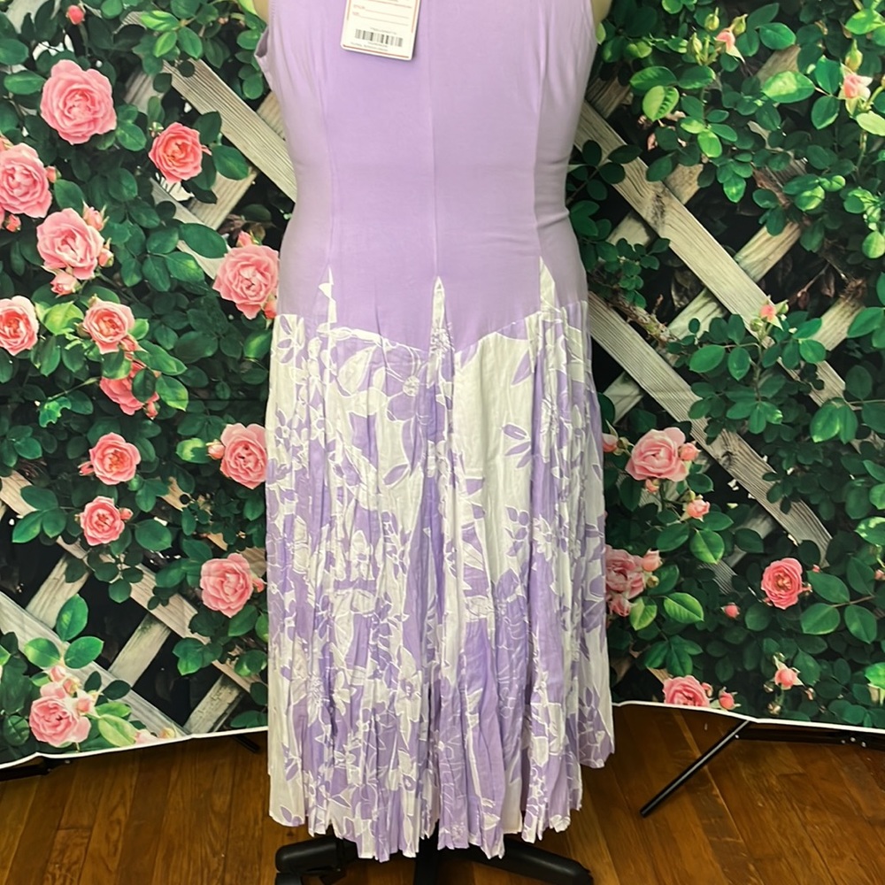 Light violet and white floral Especially Yours Studio Y sleeveless dress size XL - Picture 6 of 6